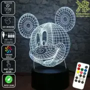 MICKEY MOUSE WIRE FRAME3D LED Battery USB Night Light 7 Colour Changing Lamp