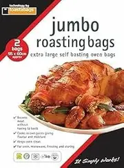 2 x Flavour Seal Roasting Bags for Ovens and Microwaves Perfect Cooking Bags for Roasting Chicken Fish Meat Turkey and Vegetables - Jumbo Bags - 55cm x 60cm