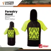 Hunters Element Warm Worksite Short Sleeve Forestry Hood Black Flouro Yellow