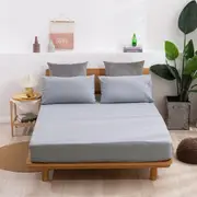 Dreamaker Cotton Jersey Fitted Sheet Marble Grey Single Bed
