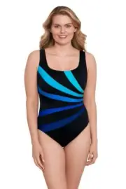 Longitude Fan Club Scoop Back Tank One Piece Blue