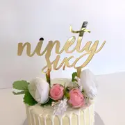 Acrylic Gold 'ninety six' Birthday Cake Topper