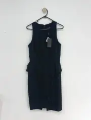 Saba Black Pencil Dress Business Workwear Formal Sz 8 BNWT Midi Knee Brand New