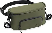 Hauck 2-in-1 Bum Bag and Pram Bag - Large Pram Organiser Waist Bag Crossbody Chest Bag for Men and Women, Easy to Attach to Buggy, Long Adjustable Belt (Olive)