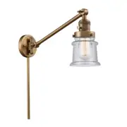 Innovations Small Canton Swing Arm, Amber/B Brass/Seeded Bell - 237-BB-G184S