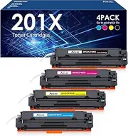 201X Toner Cartridge Compatible for HP 201X 201A 4 Pack CF400A CF401A CF402A CF403A High Yield for HP Color Laserjet Pro MFP M277dw M252dw M277n M277c6 (Black, Cyan, Magenta, Yellow)