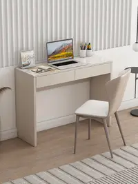在飛比找松果購物優惠-意式極簡巖板書桌梳妝檯二合一 現代簡約灰色臥室床頭學習桌一體