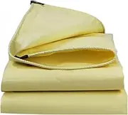 Waterproof Tarpaulin 1x3m/1x4m/1x5m/3x6m Heavy Duty 500g/㎡ Waterproof Tarp Large Ground Camping Sheet with Eyelets for Outdoor Furniture Caravan Car Cover, Beige(1.5x5m)(3x6m(9.8ftx19.7ft))