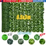 3M Artificial Hedge Ivy Leaf Garden Fence Roll Privacy Screen Cover Decor ZR