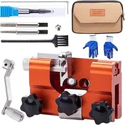 [MRELC] Chainsaw Sharpener, Chainsaw Sharpening Jig Kit, with Tungsten Burr Sharpening Rods,Portable Storage Bag, Hand-Cranked Sharpening Tool for 8-22 inches Chain Saws and Electric Saws