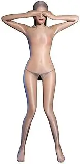 [BeLongsYou] Men's Full Cover Bodysuit Sheer Women Mesh See Through Leotard Open Face & Open Crotch Jumpsuit Clubwear Zentai Costumes