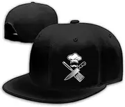 [Tijeyi] Chef Hat for Men Snapback Hats Funny Flat Bill Hat for Boy Women Adjustable Snap Pack Baseball Cap Black