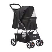 i.Pet Pet Stroller Dog Cat Cage Carrier Travel Pushchair Foldable Pram 4 Wheels