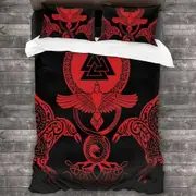 v4956 Bed Sheets Vi Rune Blood Eagle Bedding Black Red Cover Super Duvet Cover Set Bed Sheets IU4956