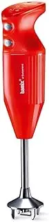 [bamix] Mono Stick Blender 140W, 2 Speed, 20cm Immersion Hand Blender with 3x Blade Attachments, 600ml Beaker & Wall Bracket, Red