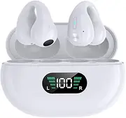 zolyet Wirel Ear Clip Bone Conduction Headset 5.3 Sports Headset Wirel Headset for Cycling, Sports, Running, Driving and More Black,White