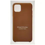 Original Apple Leather Snap Case Cover Skin For iPhone 11 Pro Max - Saddle Brown