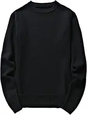 [Gsywaipei] Mens Crewneck Basic Knit Pullover Fit Long Sleeve Male Knitted Sweaters Fall Winter Solid Color Knits Sweater