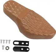 Retro Motorcycle Seat Cover Cushion Pad Brown PU Leather for CMX 300 500 2017‑2022 Comfortable Ride Decorative (Rhomboid Grain and Rhomboid Grain)