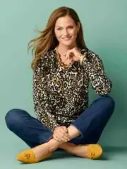 $109 Talbots Leopard Print Sweater 3XP Plus Petite 100% Merino Wool Pullover