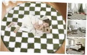Super Soft Rug, Round Rug for Bedroom, 5X5 Ft Green and White 5x5Ft Green/White