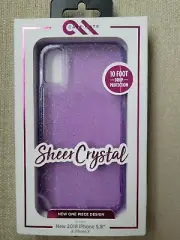 iPhone 2018 5.8 & X CASE-MATE Purple Glitter Sheer Crystal 10 ft Drop Protection