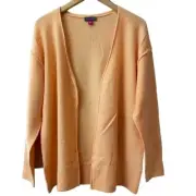 Vince Camuto Inside Out Trim Open Front Cardigan Sweater Apricot Size S NWT