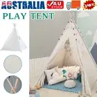 Large Teepee Tent Kids Cotton Canvas Pretend Play House Boy Girls Wigwam Gift