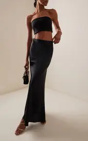 [STAUD] Odin Silk Maxi Slip Skirt