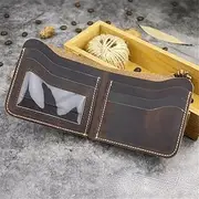 [DLUXCA] Piece Men's Vintage Wallet Slim Multi Card Slot Wallet Bifold Wallet Short Wallet (Color : C, Size : 21 * 9.5cm)