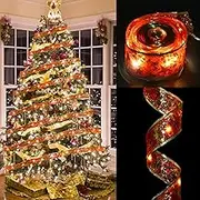 VEYLIN 4M LED Ribbon, 13ft 40 Christmas Ribbon with Fairy Lights Battery Operated Fairy Light for Xmas Tree Decor