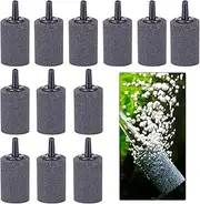 Taicols Air Stone, 12 Pcs Cylinder Bubble Diffuser Airstones Fish Tank Bubbling Release Aerator Aquarium Aerator Air Stones for Aquarium Air Pump Fish Tank Aerator Diffuser Hydroponics Cylinder(25*30)