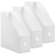 3 Pcs Document Box File Rack Storage Work Organiser Boxes with Lids Filing