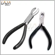 Set of 2 Jewelry Crafts Loop Jump Ring Closing Pliers Stainless Steel PVC Handle