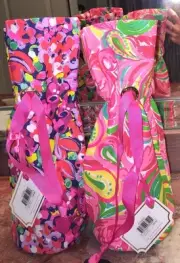 Lilly Pulitzer Wine Tote Flamingo Wild Confetti All Nighter Bottle Gift Bag NWT