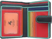 [Visconti] Rainbow Leather Ladies Purse Style RB51 RFID blocking, Black/Rhumba, One Size, Modern