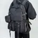 大口袋功能後背包尼龍後背包筆電後背包防水電腦後背包後背包15.6寸大容量男包黑色書包大學生包包