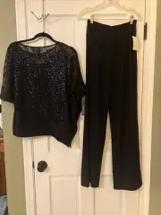 R&M Richard’s Navy Blue 2 Piece Cocktail Pantsuit Sz 8