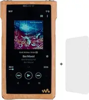 Compatible with Sony NW-WM1AM2 / NW-WM1ZM2 Walkman, Handmade Italian Pueblo Leather Case + Screen Protector for WM1AM2 WM1ZM2 (Light Camel)