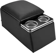 Car Armrest Storage Box - Rear Seat Console, Central Organizer Box | Large Capacity Holder with Cup Slots for Bench Mount, Vehicle Interior Accessory, Auto Backseat Center Storage Solution