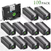 Label Tape Cassette 6MM Compatible Brother P-Touch TZ TZe 111 PTD200 D210 100PCS