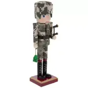 10" TALL SOLDIER WOODEN CHRISTMAS NUTCRACKER DECORATION NEW 716J