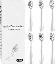 6 Pack Gum Care Replacement Brush Heads Compatible with Oclean Electric Toothbrush Heads for Oclean Spark, Flow, X Pro, X Pro Elite, X Pro Digital, X Lite, X Ultra, Air2, F1 (White)