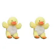 2x Urban Products Curly 18cm Duck Soft Fabric Animal Plush Childrens Toy Yellow