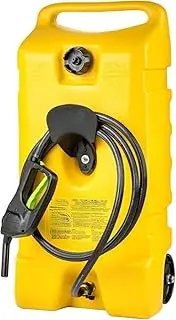 14 Gallon Portable Diesel Gas Fuel Tank Container Caddy With LE Fluid Transfer Siphon Pump And 10-Foot Long Hose Yellow()