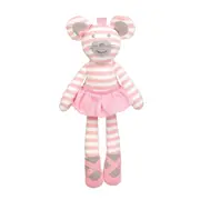 Organic Farm Buddies 24cm Ballerina Mouse Small Buddy Kids Plush Animal Toy 0+