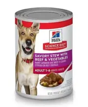 Hill's Science Adult Savory Beef and Vegetables Stew Wet Dog Food 12.8 oz. 1 Can