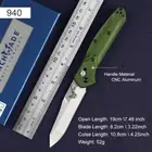 940 green Aluminum Handle Axle Lock High Quality Tactical Edc Pocket Knife axis