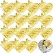 mdgfge 15 Pcs Happy Mother's Day Acrylic Cupcake Toppers Cake Disc Mirror Heart Mom‘s Day Cake Topper Engraved Rose Design for Mother's Day Baking Dessert Cake Decoration Party Supplies