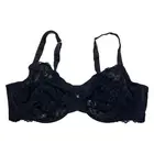 Savage X Fenty Floral Lace Unlined Bra Black Caviar Size 46DD
